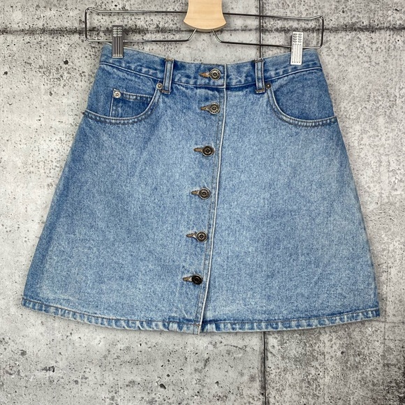 Vintage Dresses & Skirts - Vintage // Denim Button Down Skirt